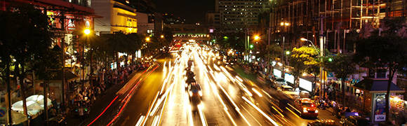 Bangkok night traffic